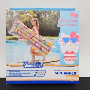 Swimways Suntanner Pool Float Hello Kitty & Friends Print Inflatable Sun Lounger